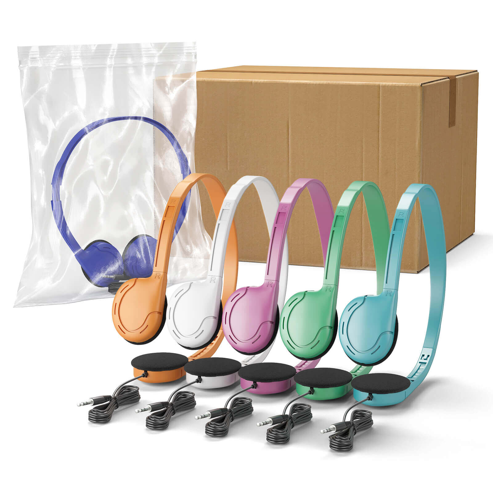 Keewonda Classroom Headphones Bulk 30 Pack for School