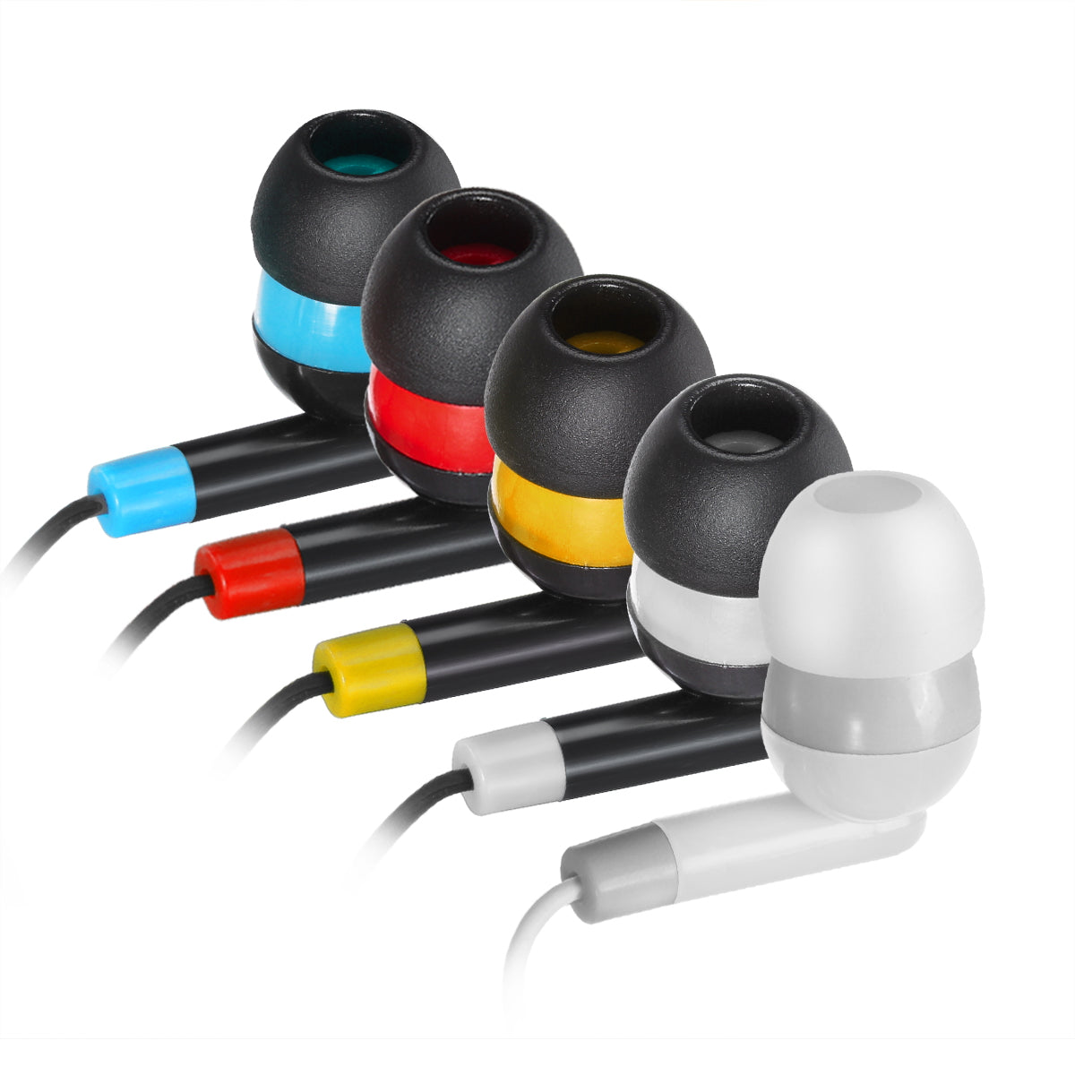 Bulk Earbuds 100 Pack Headphones Ear Buds Multi Colored for School - KEEWONDA