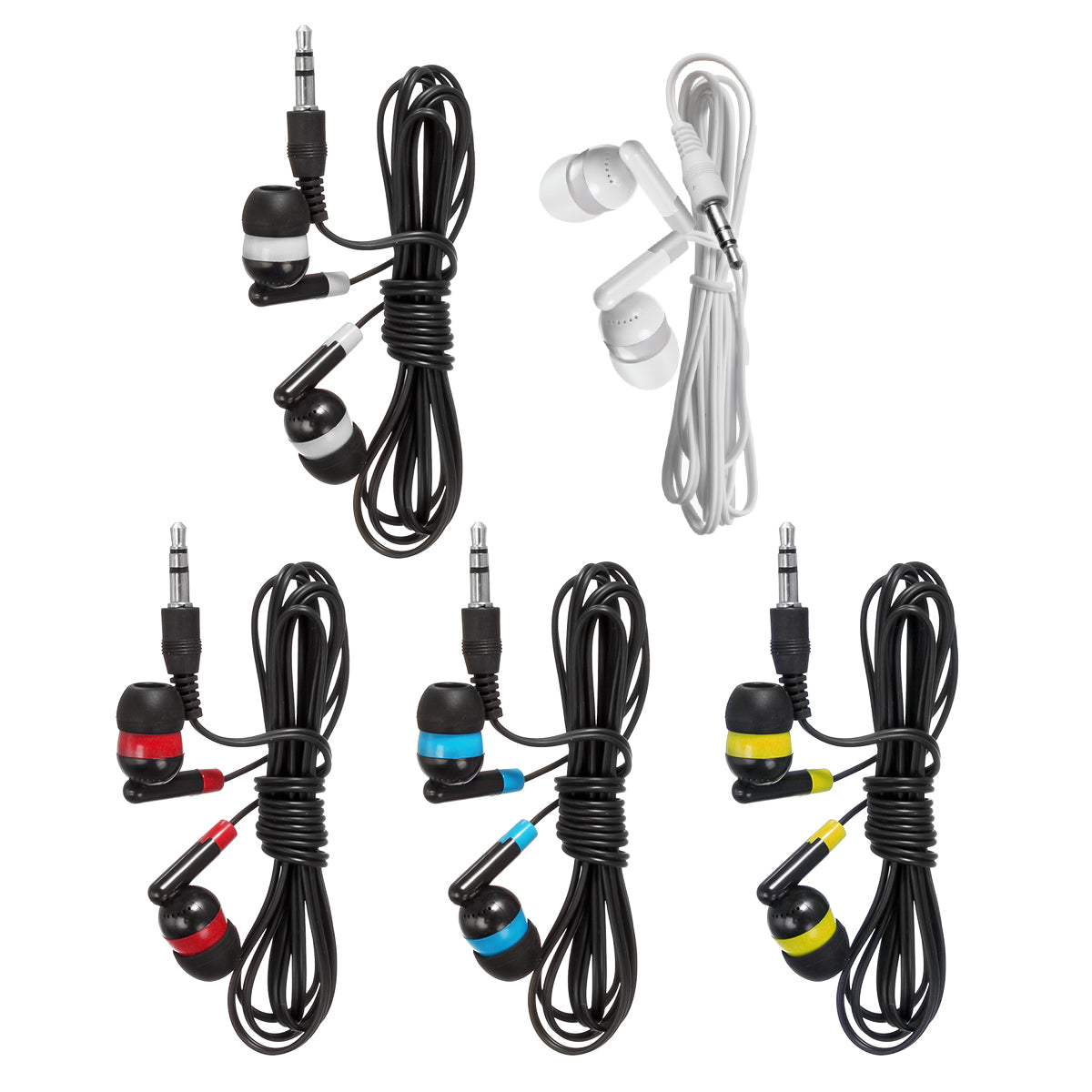Bulk Earbuds 100 Pack Headphones Ear Buds Multi Colored for School - KEEWONDA