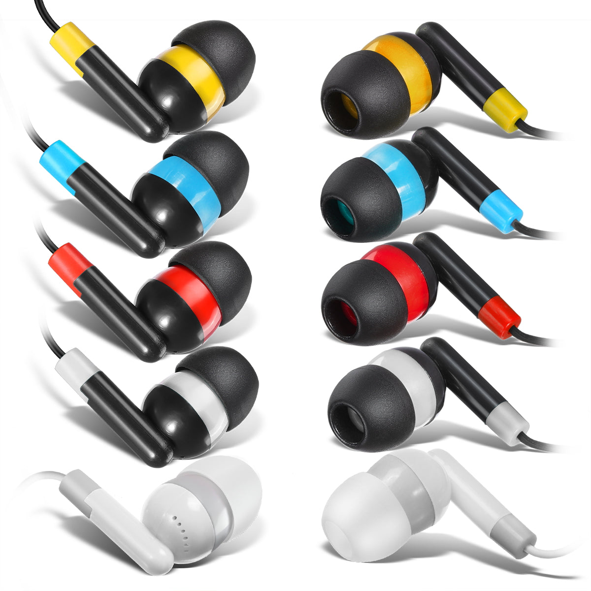 Bulk Earbuds 100 Pack Headphones Ear Buds Multi Colored for School - KEEWONDA