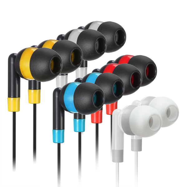 Factorymall Bulk Earbuds Headphones with Microphone 50 Packs Multi Colored, : Factorymall Bulk Earbuds 50 Pack Multi Colored for