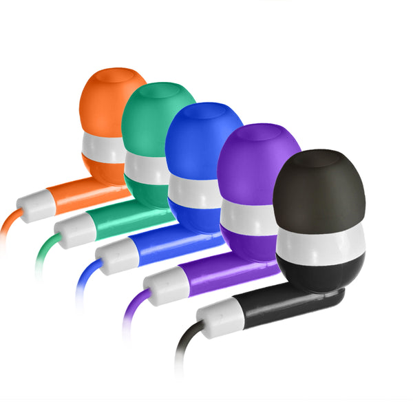 TFD Supplies Wholesale Bulk Earbuds Headphones 100 Pack For IPhone, Android, MP3 Player - Orange