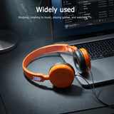 Keewonda Bulk Classroom Headphones 12-Pack , 85dB Volume Safe, No Mic, Wired Kids Headsets for Computer Lab, Library, After-School Program - Black, Orange, Green, Cyan