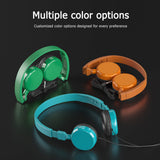 Keewonda Bulk Classroom Headphones 12-Pack , 85dB Volume Safe, No Mic, Wired Kids Headsets for Computer Lab, Library, After-School Program - Black, Orange, Green, Cyan